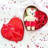  Sevgililer Günü Hediye Seti Kırmızı Güllü Romantik Teddy Kalp Şeklinde 